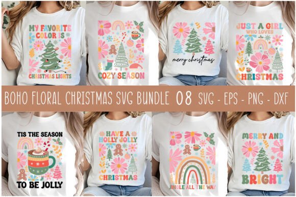 Boho Floral Christmas SVG Bundle: A Versatile Graphic for Crafts