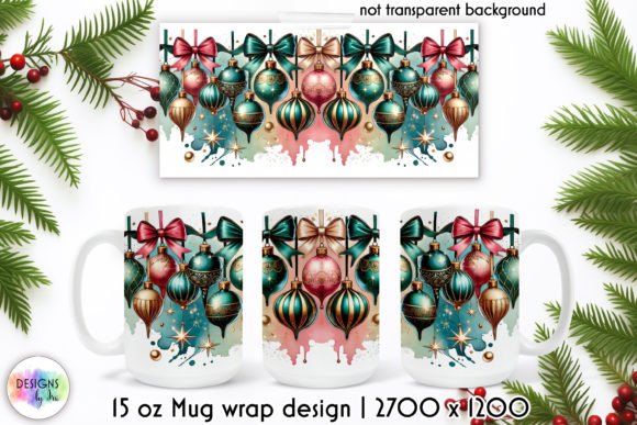 Christmas Bulbs Watercolour Mug Wrap: A Graphics Gem for Crafts
