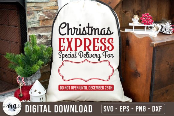Christmas Express Santa Sack SVG for Crafts and Graphics