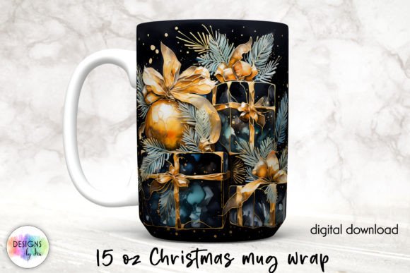 Christmas Gifts Holiday Mug Wrap: A Festive Graphics Asset for Crafts