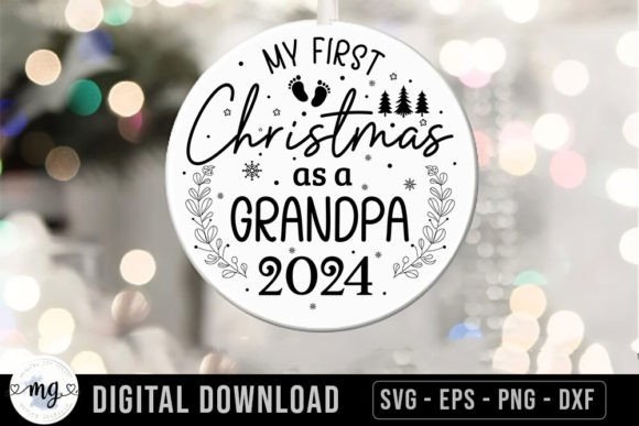 First Christmas As a Grandpa 2024 - SVG for Graphics and Crafts