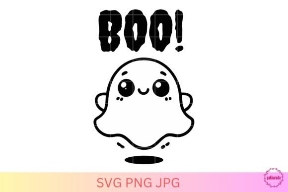Halloween Boo Cute Ghost SVG for Graphics and Crafts