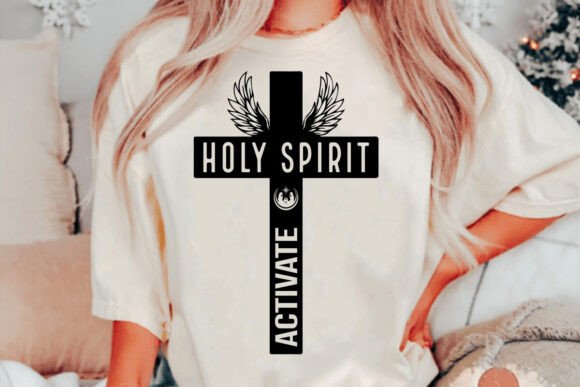 Holy Spirit Activate in a Cross Svg PNG: A Graphics Gem for Crafts