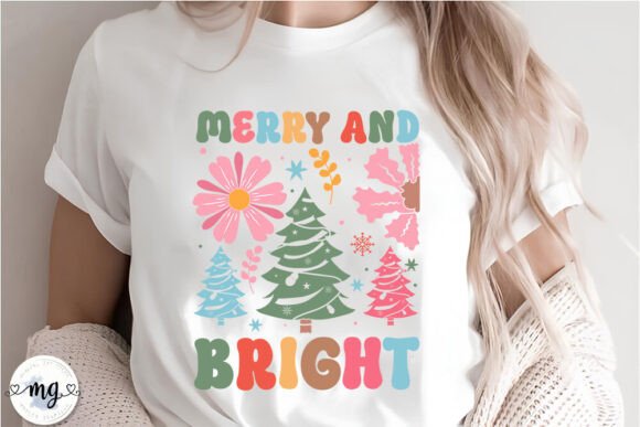 Retro Boho Christmas SVG - Merry and Bright