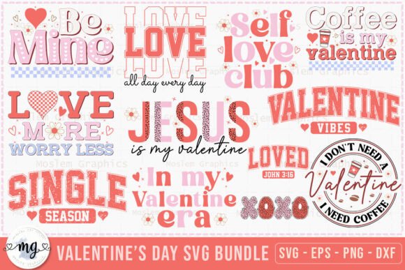 Retro Valentine's Day SVG Bundle: Perfect for Crafts and Graphics
