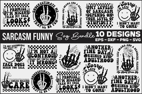 Sarcasm Front and Back Funny Svg Bundle for Graphics & Crafts
