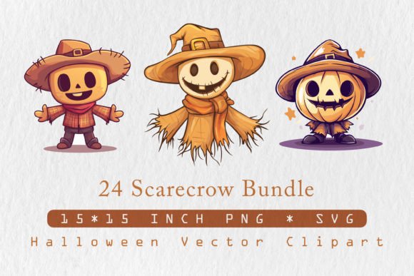 Scarecrow Autumn Halloween SVG Bundle for Crafts & Graphics